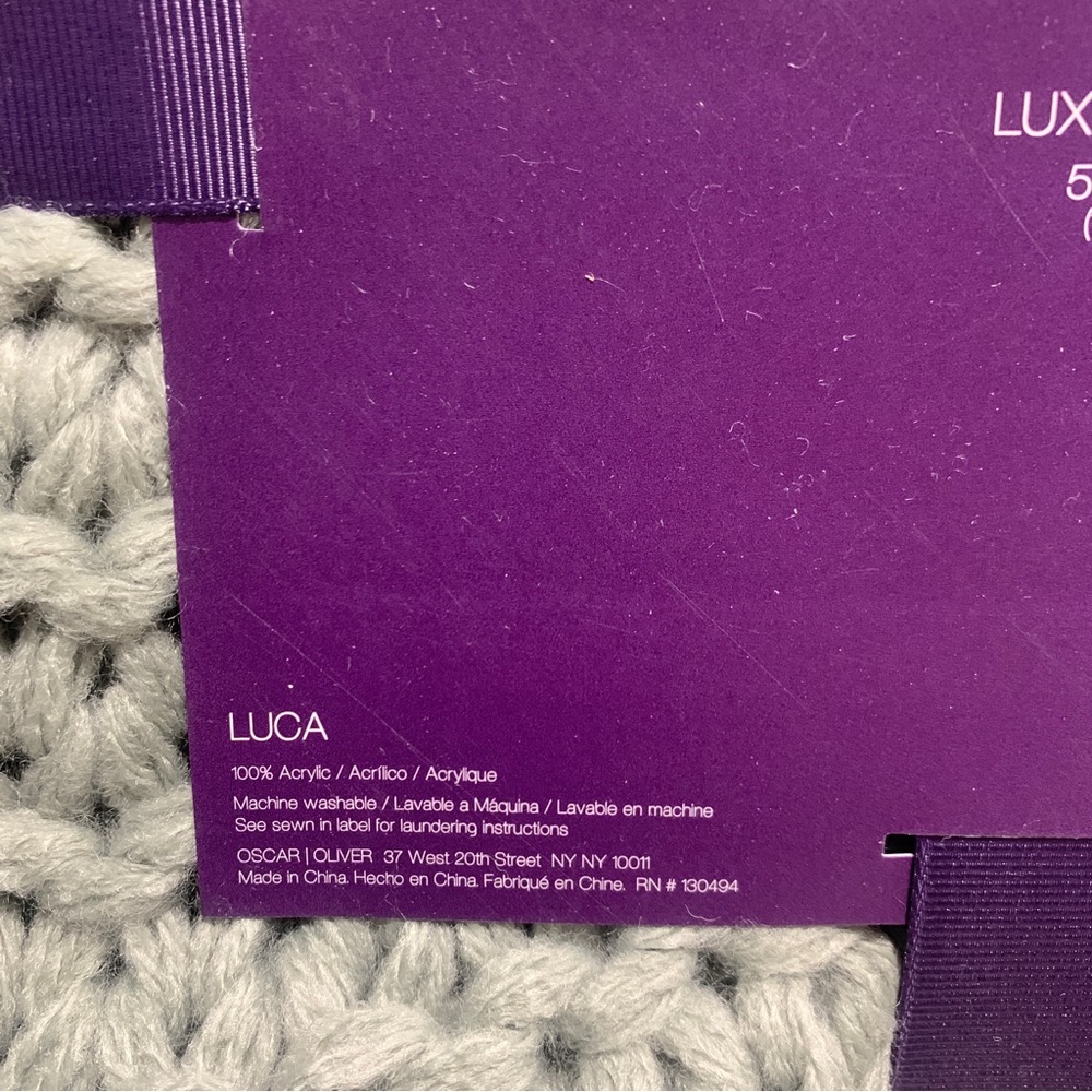 🌟NWT🌟 Oscar Oliver Luca throw 50”x60”, Grey - Picture 3 of 8